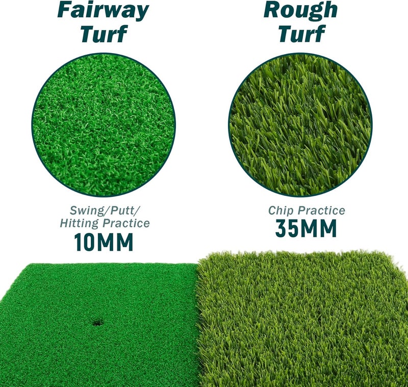Wind Shear Golf Hitting Mat,Dual-Turf and Tri-Turf Portable & Foldable Golf Mat,Artificial Turf Golf Training Aids for Hitting,Swing & Putting-Ideal Golf Practice Mat for Indoor/Outdoor Use - Image 2